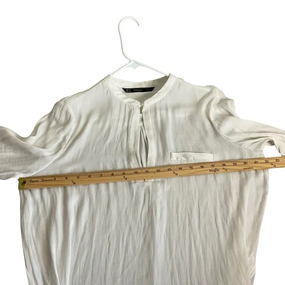 Zara Off-White Blouse with Stand Collar - Picture 6 of 7